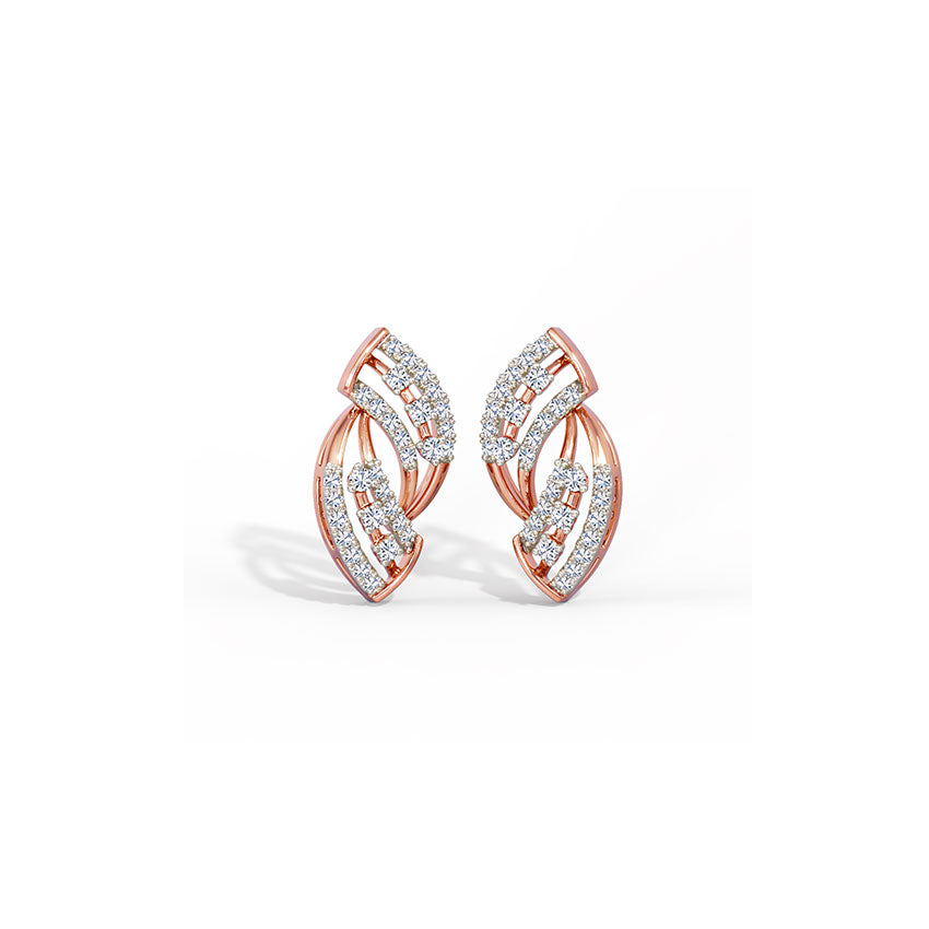Wavy Ellie Diamond Stud Earrings
