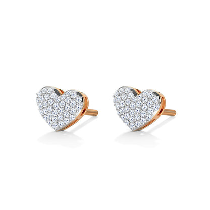 Sparkling Heart Diamond Studs