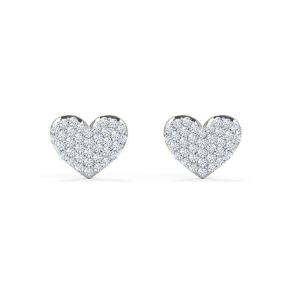 Sparkling Heart Diamond Studs
