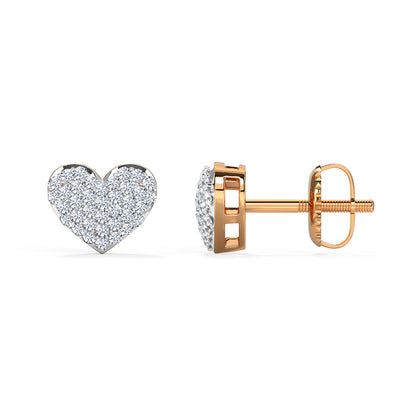 Sparkling Heart Diamond Studs