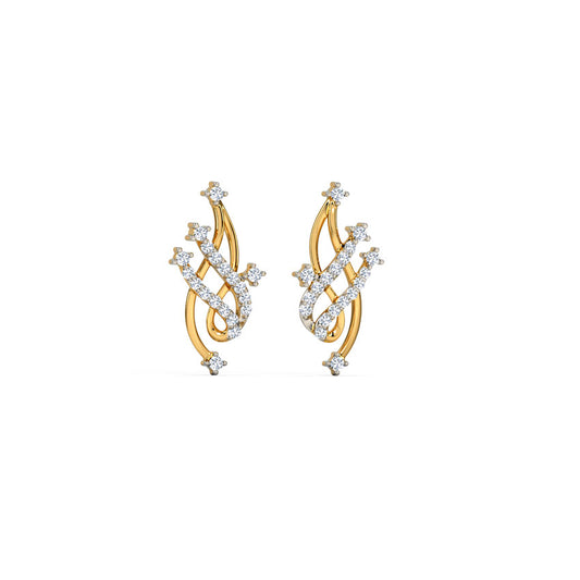 Twirling Laya Diamond Stud Earrings