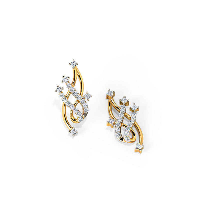 Twirling Laya Diamond Stud Earrings