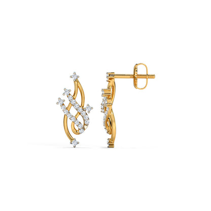 Twirling Laya Diamond Stud Earrings