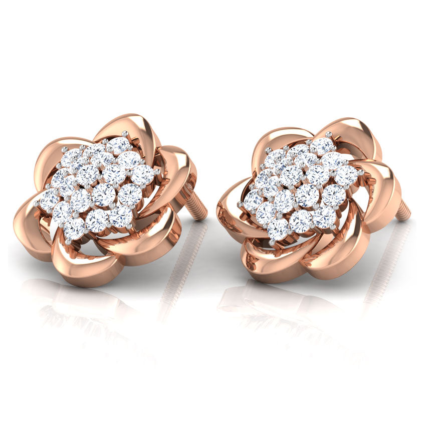 Magnolia Clustered Diamond Stud Earrings
