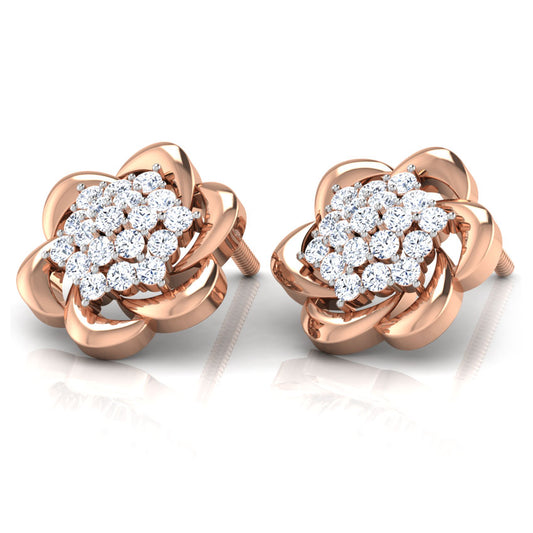Magnolia Clustered Diamond Stud Earrings