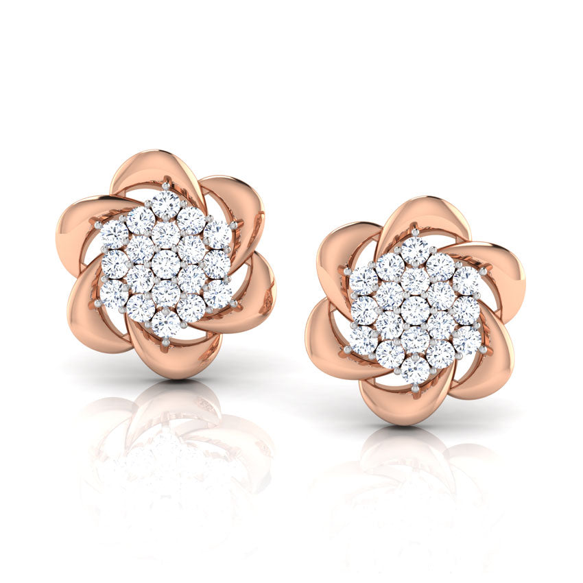 Magnolia Clustered Diamond Stud Earrings