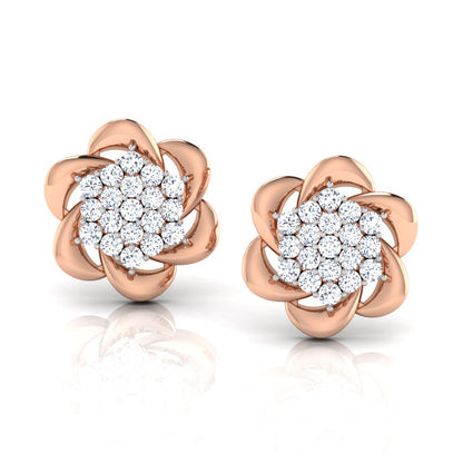 Magnolia Clustered Diamond Stud Earrings