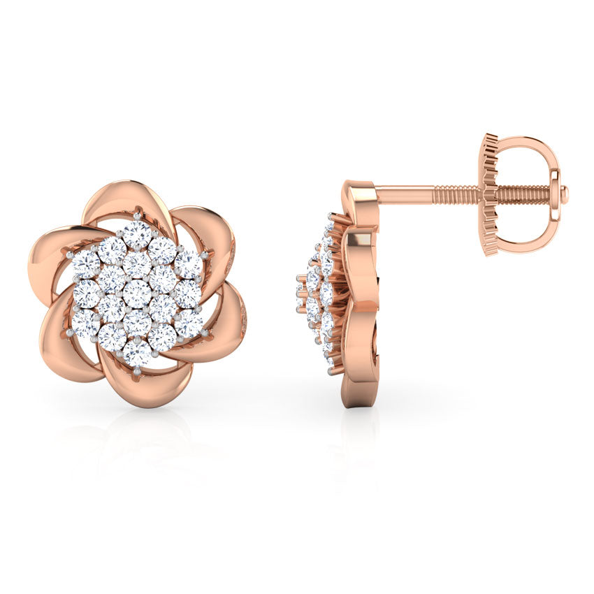 Magnolia Clustered Diamond Stud Earrings