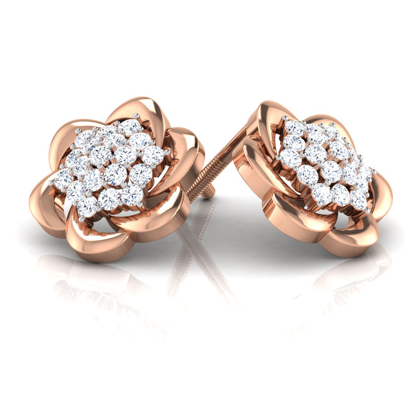Magnolia Clustered Diamond Stud Earrings