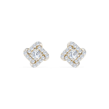 Charming Curved Diamond Stud Earrings
