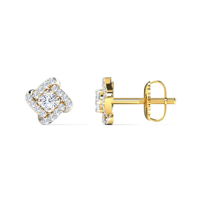Charming Curved Diamond Stud Earrings