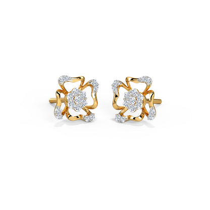Petite Floral Diamond Stud Earrings
