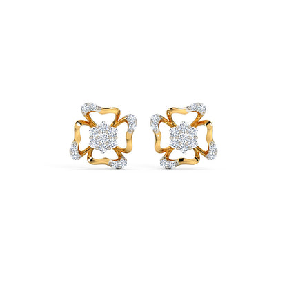 Petite Floral Diamond Stud Earrings
