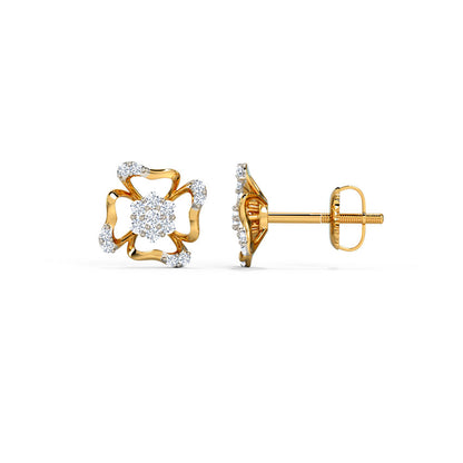 Petite Floral Diamond Stud Earrings