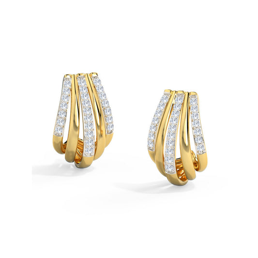 Quinton Linear Diamond Hoop Earrings