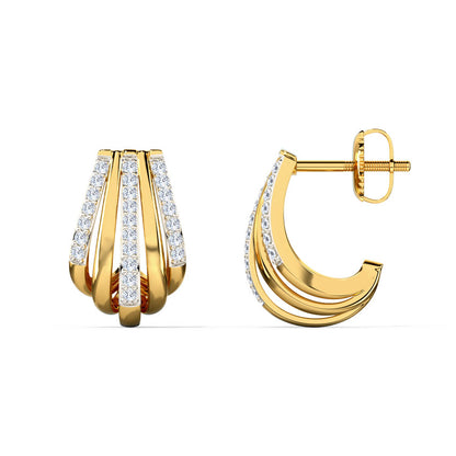 Quinton Linear Diamond Hoop Earrings