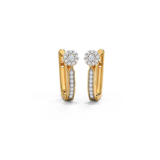 Linear Diamond Loop Earrings