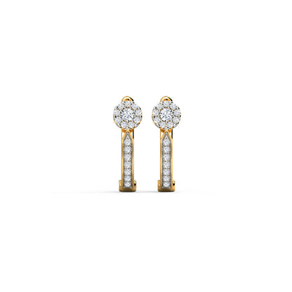 Linear Diamond Loop Earrings