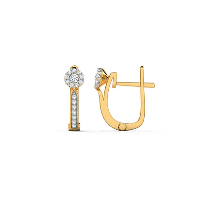 Linear Diamond Loop Earrings