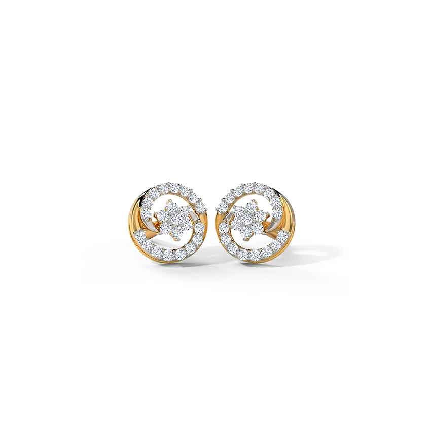 Joyful Cluster Diamond Stud Earrings