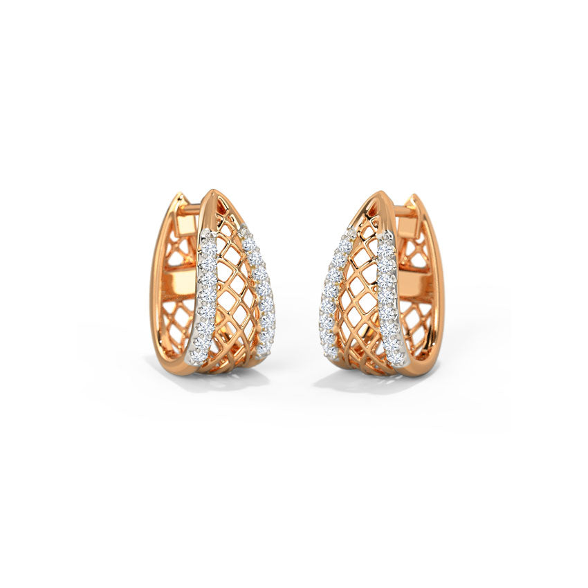 Kolleen Mesh Diamond Hoop Earrings