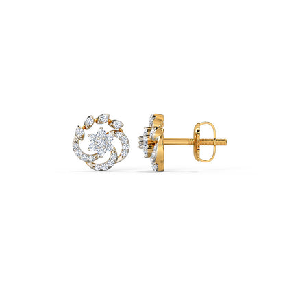 Charming Cluster Diamond Stud Earrings