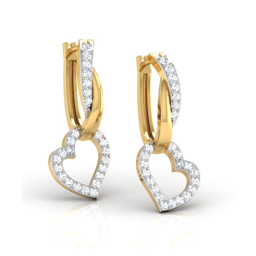 Jillian Heart Diamond Drop Earrings