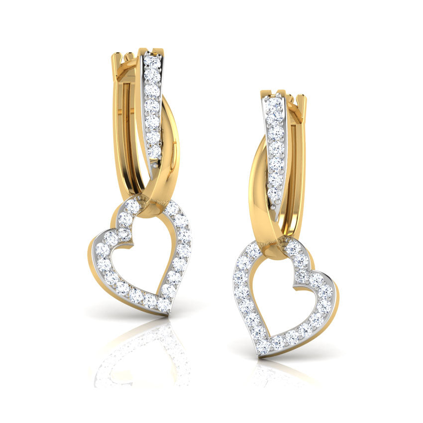 Jillian Heart Diamond Drop Earrings