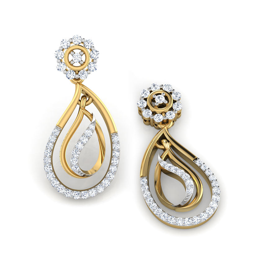 Paisley Diamond Drop Earrings