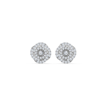 Spiraled Cluster Diamond Stud Earrings