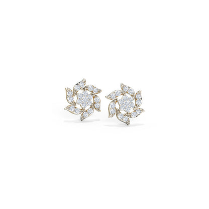 Floral Diamond Stud Earrings