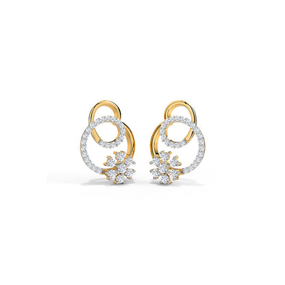 Looped Floret Diamond Stud Earrings