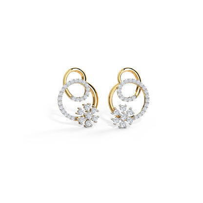 Looped Floret Diamond Stud Earrings