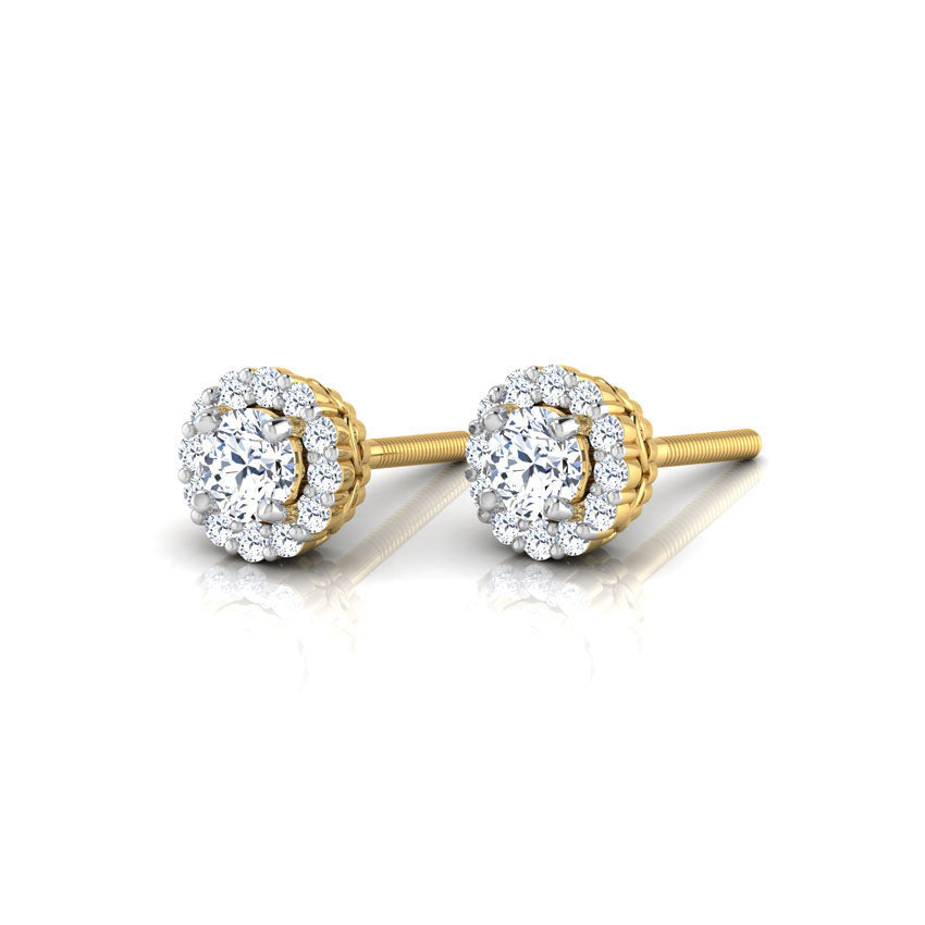Natasha Halo Diamond Stud Earrings