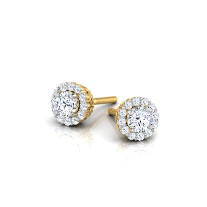 Natasha Halo Diamond Stud Earrings