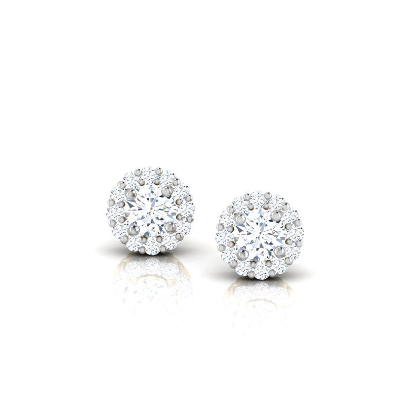 Natasha Halo Diamond Stud Earrings