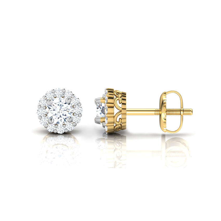 Natasha Halo Diamond Stud Earrings