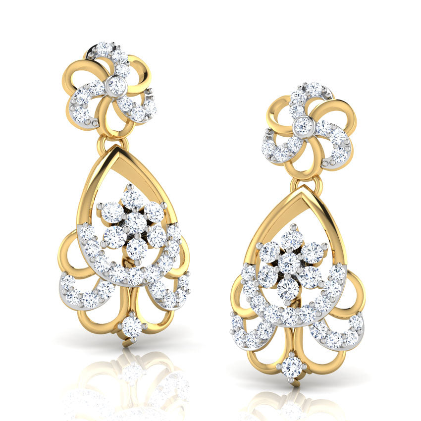 Fiona Wavy Diamond Drop Earrings