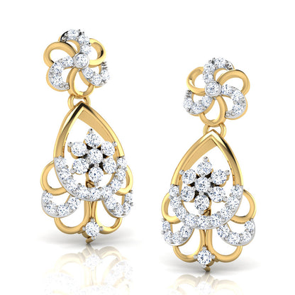Fiona Wavy Diamond Drop Earrings