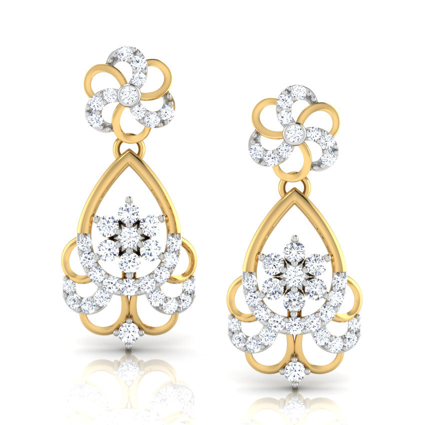 Fiona Wavy Diamond Drop Earrings