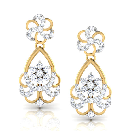 Fiona Wavy Diamond Drop Earrings