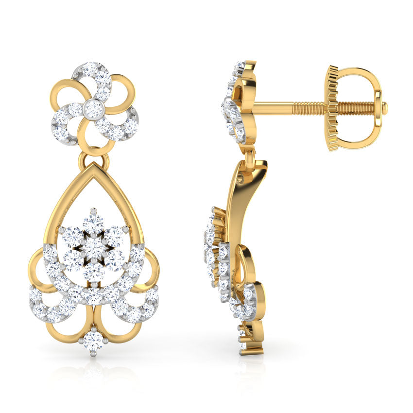Fiona Wavy Diamond Drop Earrings