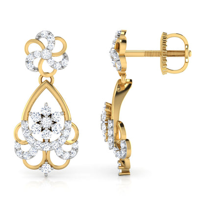 Fiona Wavy Diamond Drop Earrings