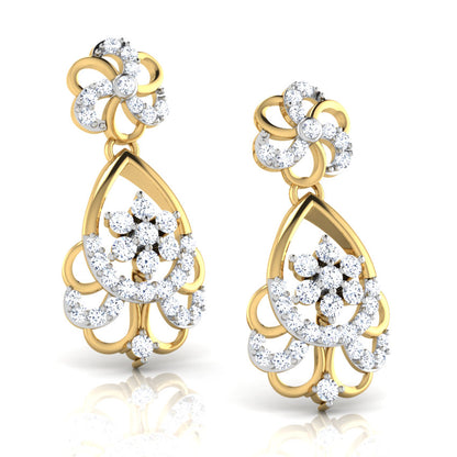 Fiona Wavy Diamond Drop Earrings