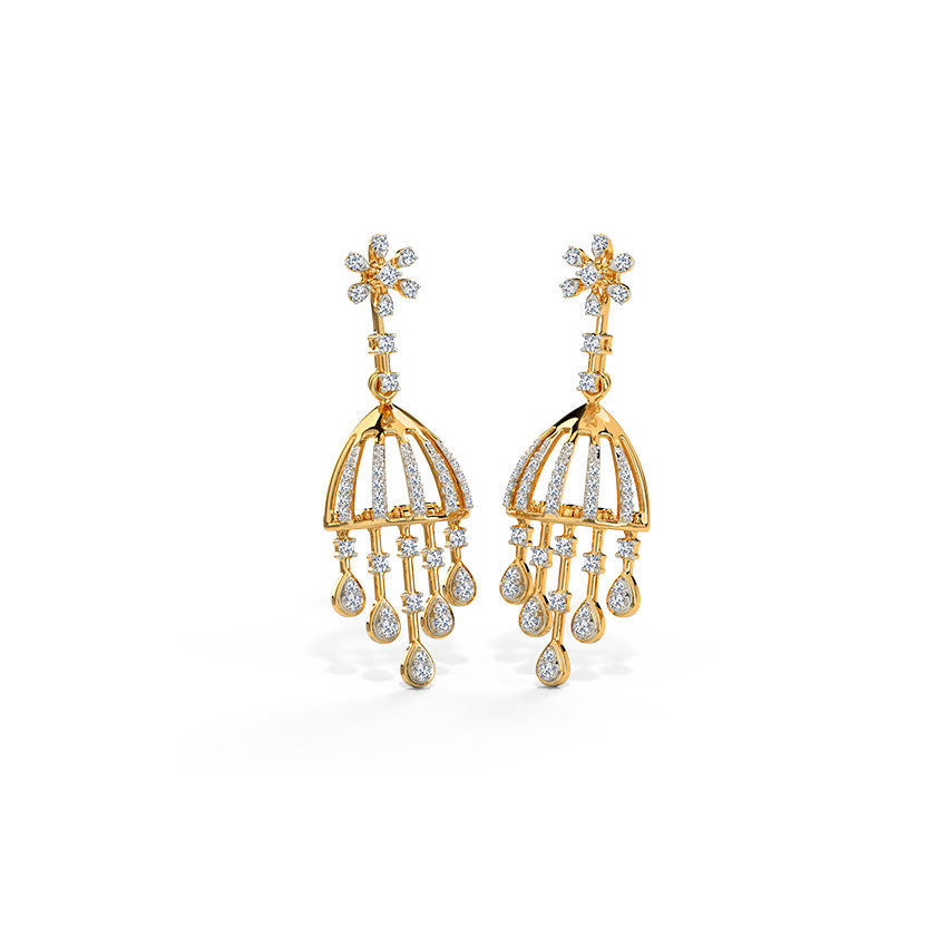 Floral Rain Diamond Drop Earrings