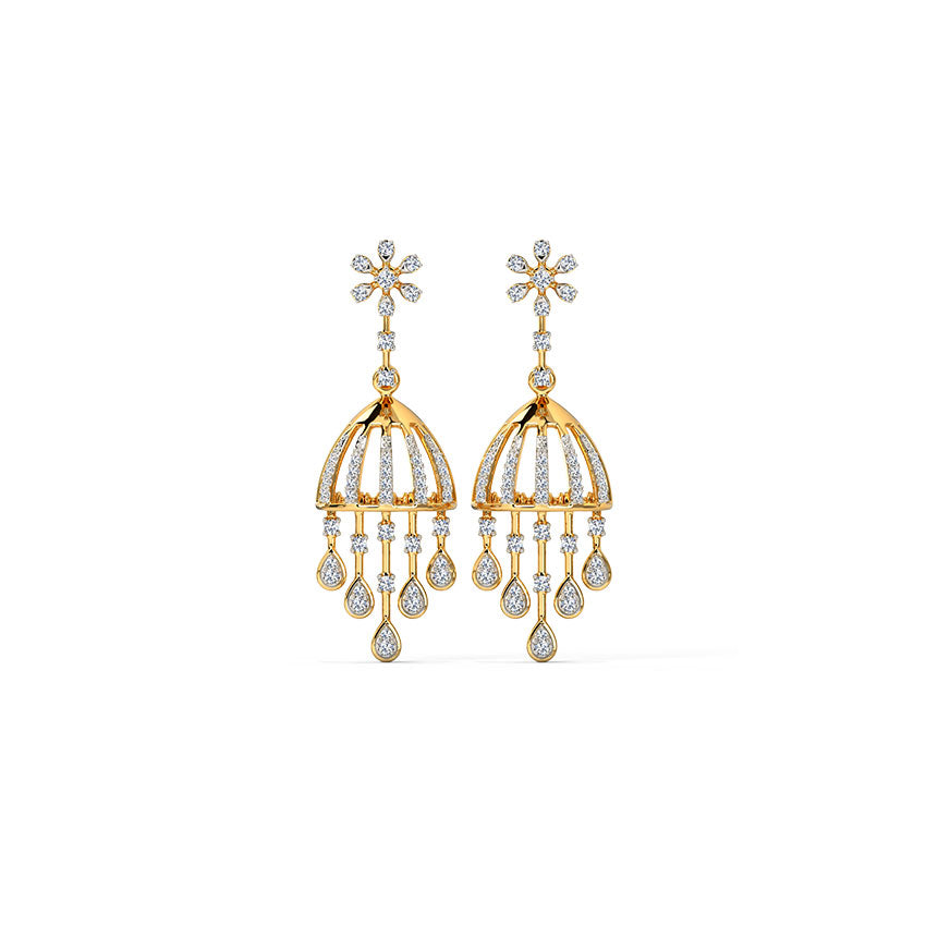 Floral Rain Diamond Drop Earrings