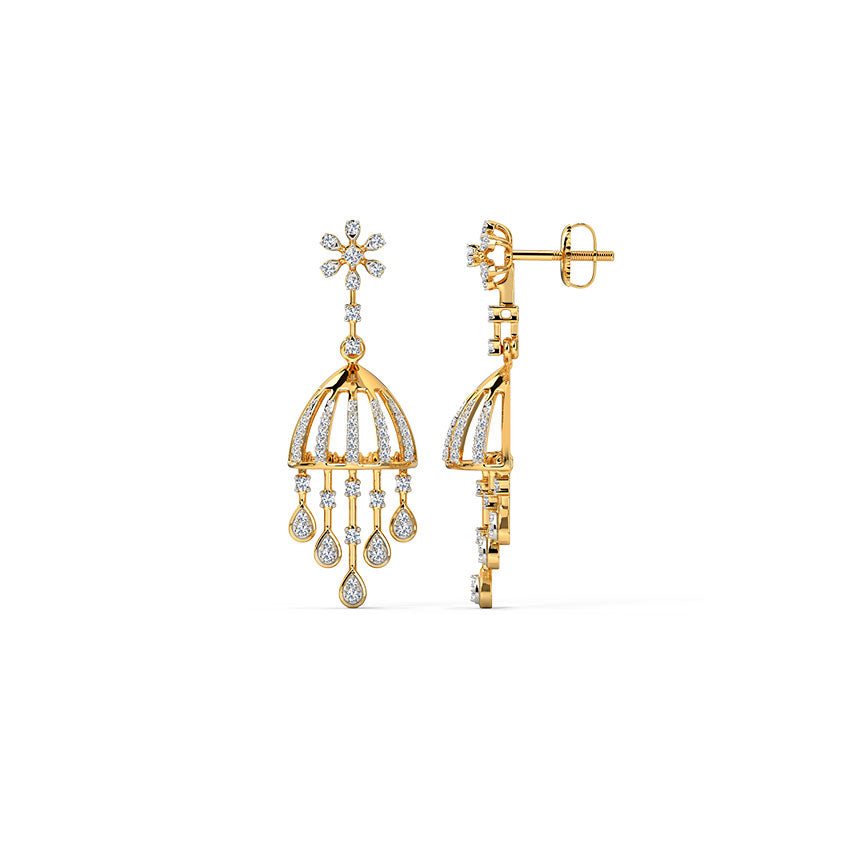 Floral Rain Diamond Drop Earrings