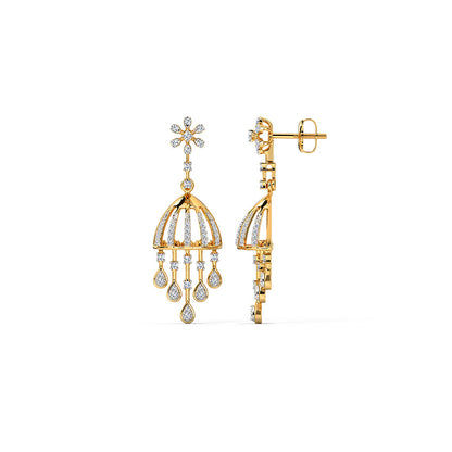 Floral Rain Diamond Drop Earrings