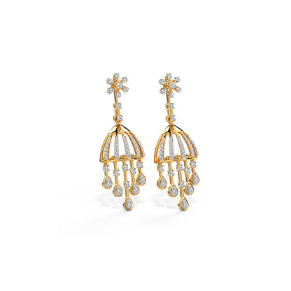 Floral Rain Diamond Drop Earrings