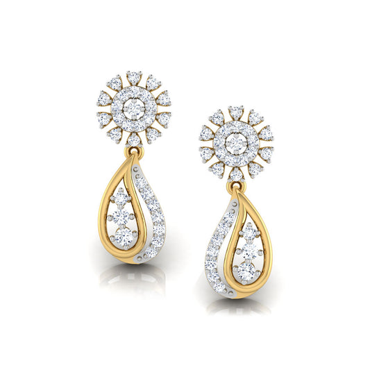 Pattern Diamond Drop Earrings